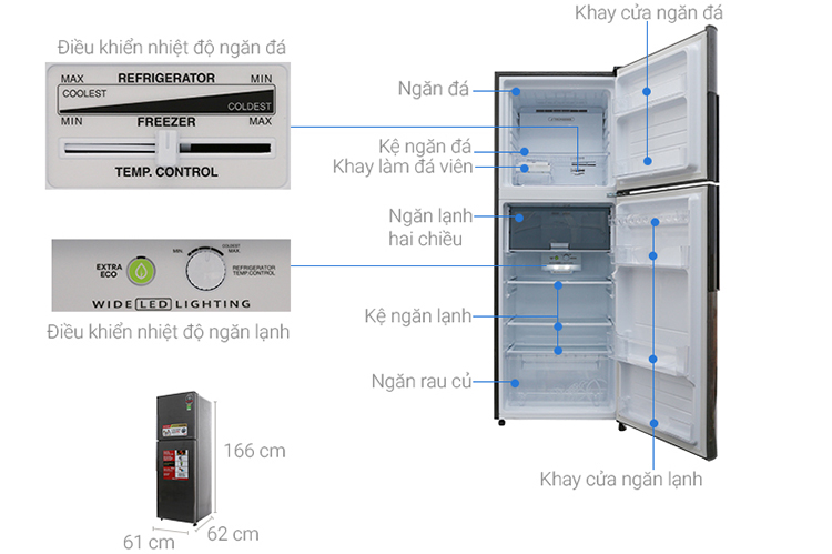 Tủ Lạnh Inverter Sharp SJ-X316E-DS (287L) - Hàngchính hãng