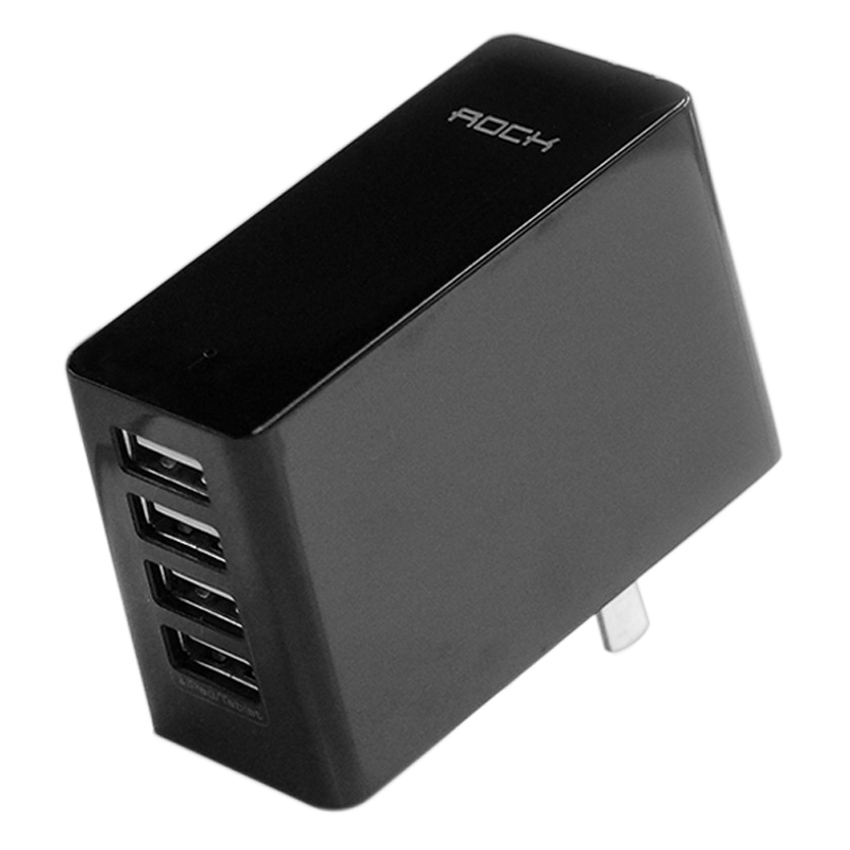 Adapter Sạc Rock Space Rocket Travel 4 Cổng USB - Hàng Chính Hãng