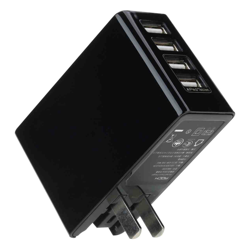 Adapter Sạc Rock Space Rocket Travel 4 Cổng USB - Hàng Chính Hãng