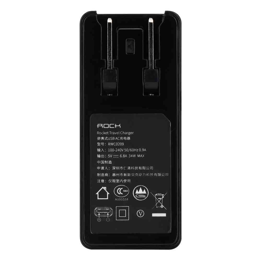 Adapter Sạc Rock Space Rocket Travel 4 Cổng USB - Hàng Chính Hãng