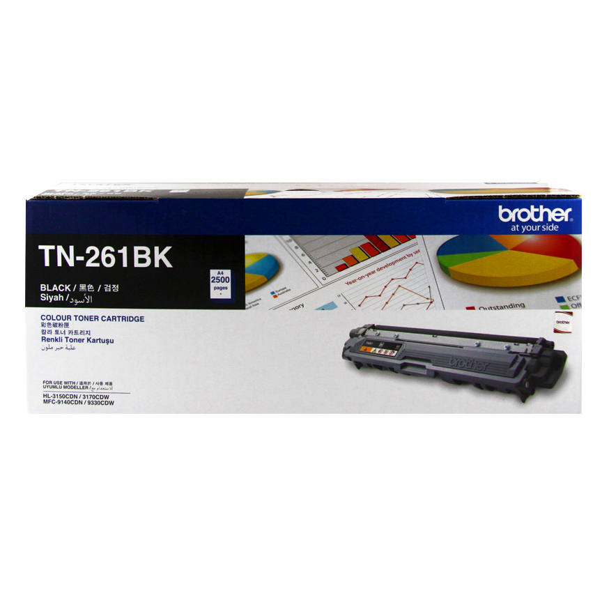 Brother TN-261BK Toner Cho HL-3150CDN/3170CDW/MFC-9140CDN/9330CDW (Black) - Hàng Chính Hãng