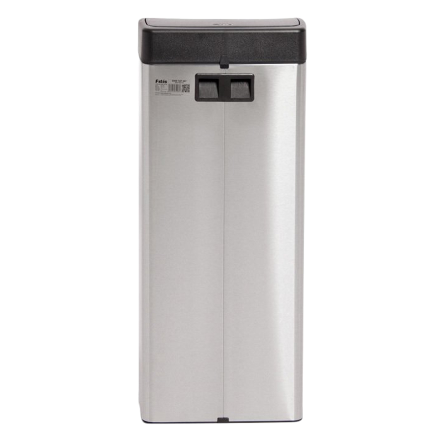 Thùng rác inox FITIS nhấn vuông lớn STL1-901 - inox - 22L