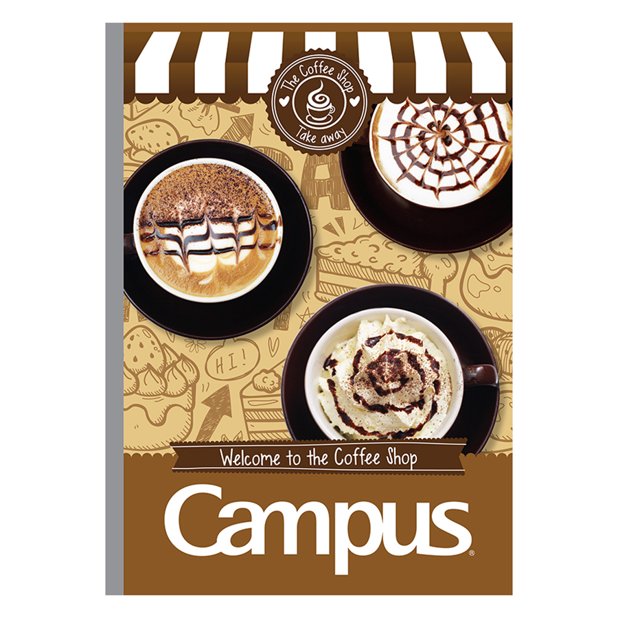 Lốc 10 Cuốn Vở Kẻ Ngang Có Chấm Campus Coffee Shop NB-BCOF120 (120 Trang)