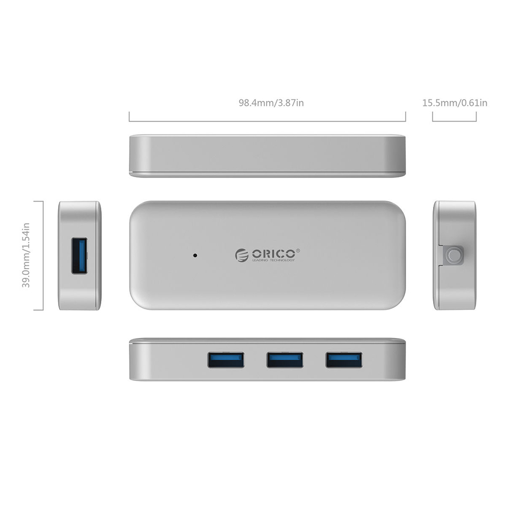 Hub USB 3.0 Type C Orico 4 Cổng TC4U-U3 - Hàng Chính Hãng