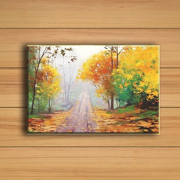 Tranh Canvas Vicdecor TCV0021 Con Đường Lá Vàng