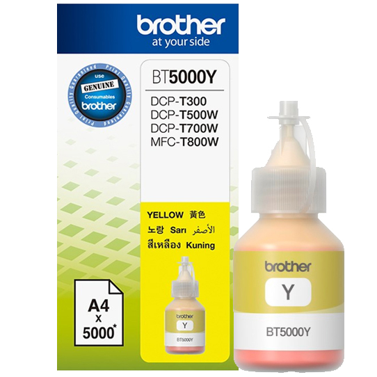 Brother BT5000Y Ink Cho DCP-T300/T700W/MFC-T800W (Vàng) - Hàng Chính Hãng