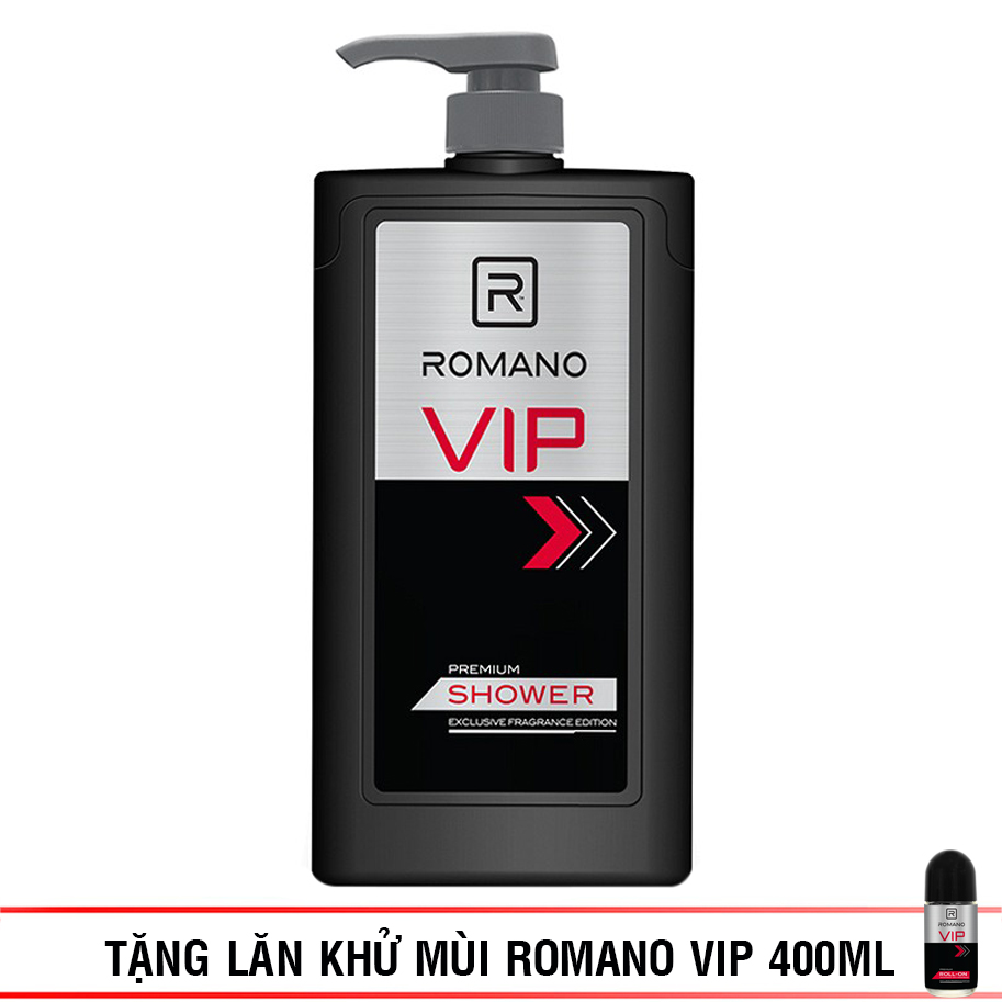 Sữa Tắm Cao Cấp Romano Vip 650g - Tặng Lăn Khử Mùi Romano Vip 400ml