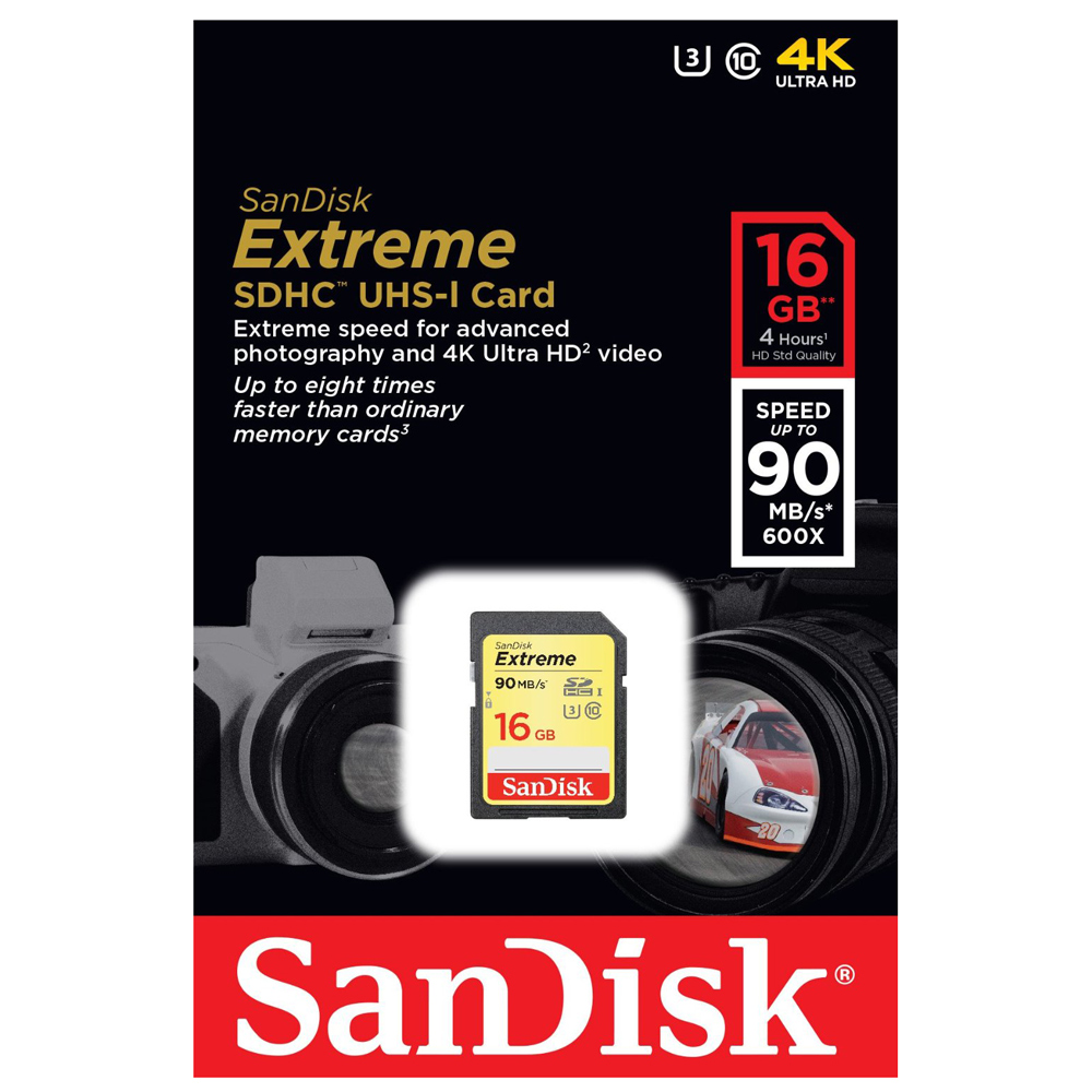 Thẻ Nhớ SDHC Extreme SanDisk 16GB 90MB/s - Hàng chính hãng