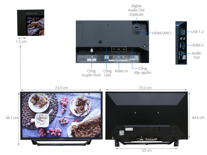 Internet Tivi Sony HD 32 inch KDL-32W600D