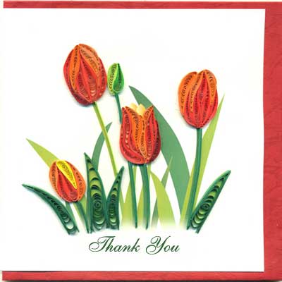 Thiệp Giấy Xoắn Việt Net - Thank You Mẫu 3 (15 x 15 cm)