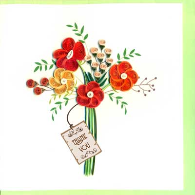 Thiệp Giấy Xoắn Việt Net - Thank You Mẫu 4 (15 x 15 cm)