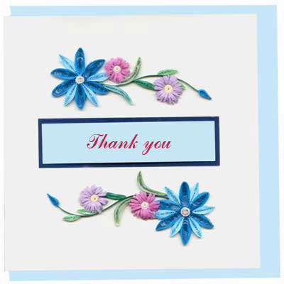 Thiệp Giấy Xoắn Việt Net - Thank You Mẫu 7 (15 x 15 cm)