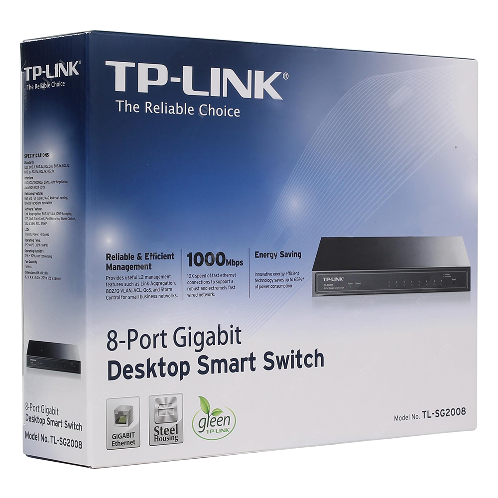 TP-Link TL-SG2008 - Smart Switch Để Bàn 8 Cổng Pure-Gigabit - Hàng Chính Hãng