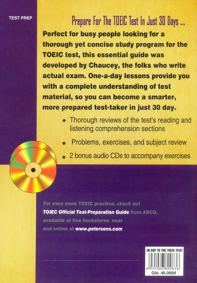 30 Days To The TOEIC Test (Chương Trình Luyện Thi TOEIC - Không Kèm CD)