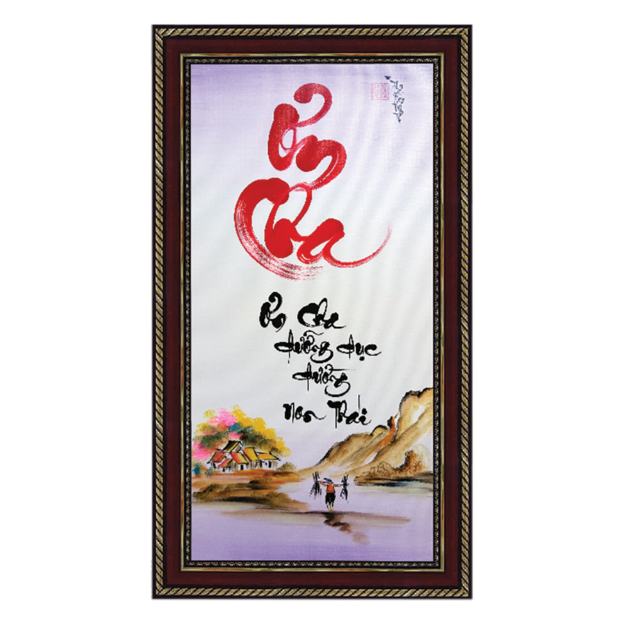 Tranh thư pháp Chữ Ơn Cha (38 x 68 cm) Thế Giới Tranh Đẹp