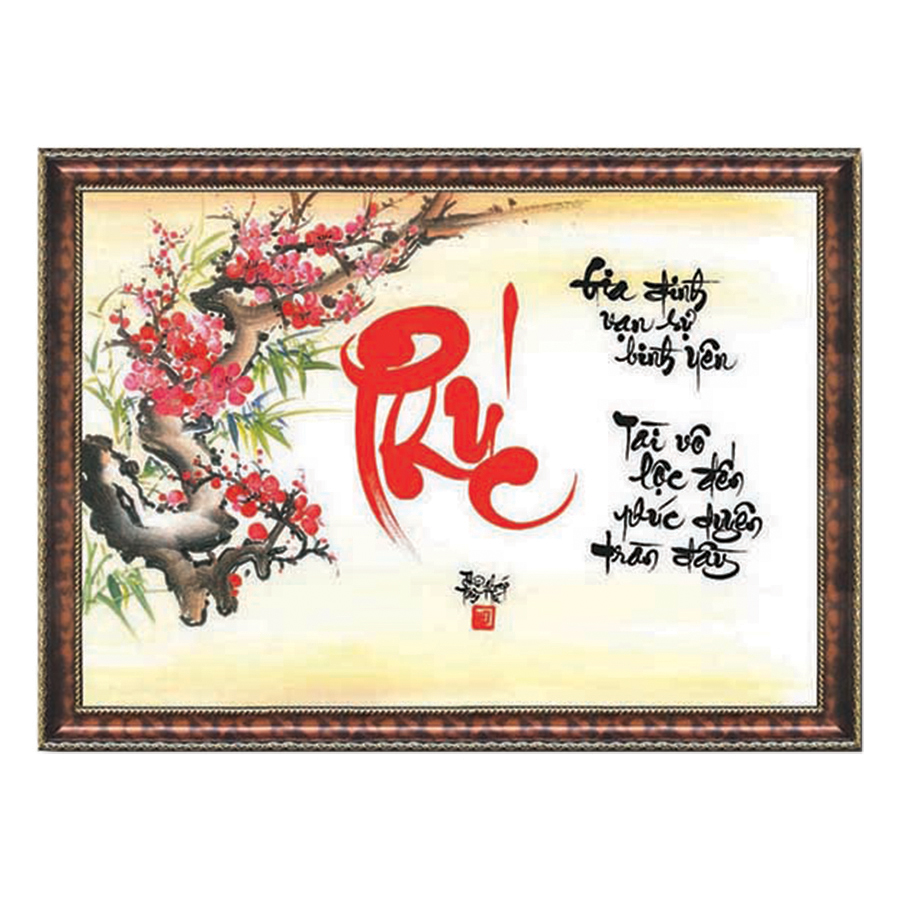 Tranh Thư Pháp PHÚC DUYÊN TRÀN ĐẦY (TP_41X56-3) (41 x 56 cm) Thế Giới Tranh Đẹp