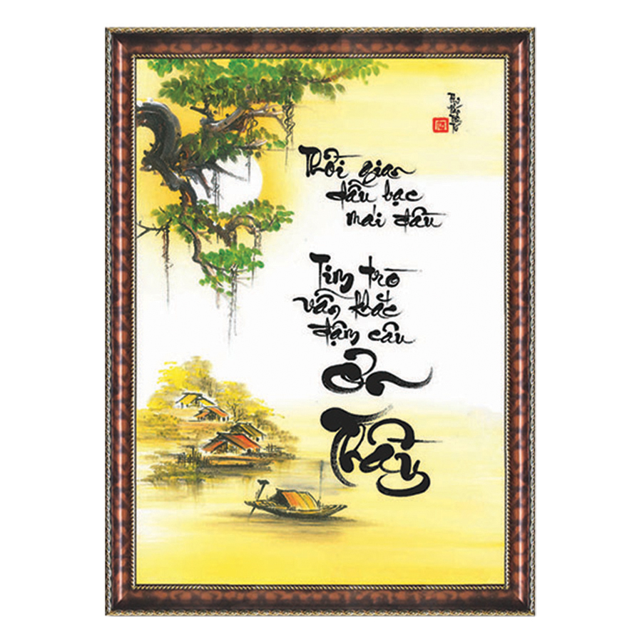 Tranh Thư Pháp NHỚ ƠN THẦY CÔ (TP_41X56-7) (41 x 56 cm) Thế Giới Tranh Đẹp