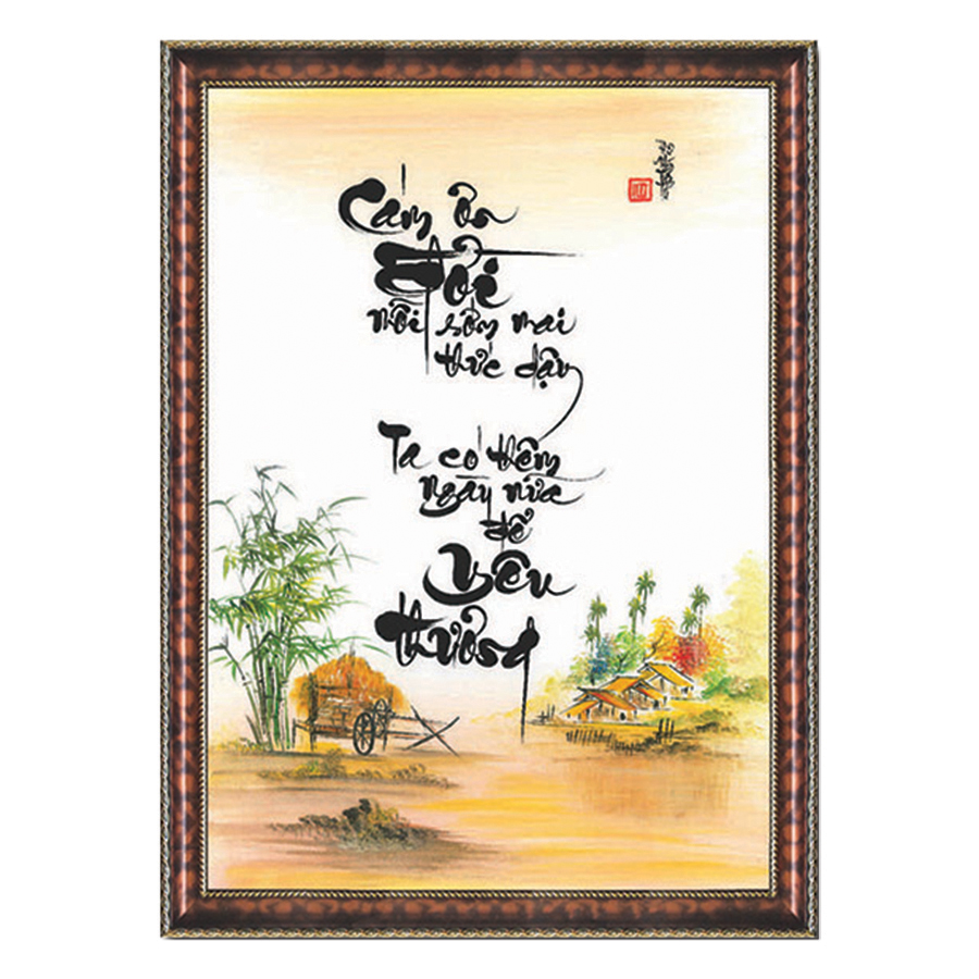 Tranh Thư Pháp CHỮ YÊU THƯƠNG Thế Giới Tranh Đẹp