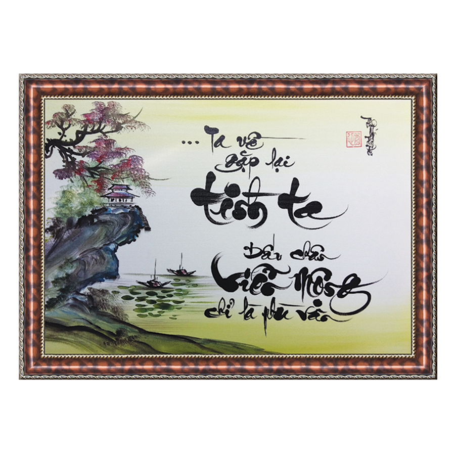 Tranh Thư Pháp DẤU CHÂN VIỄN MỘNG Thế Giới Tranh Đẹp