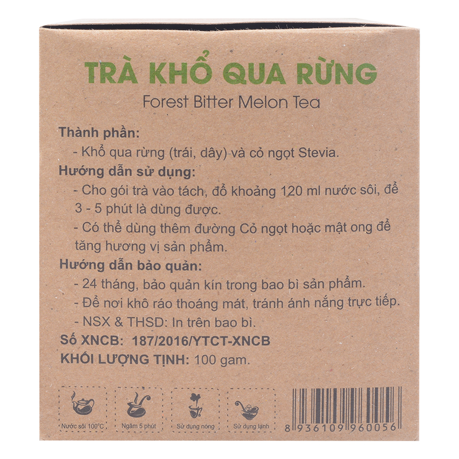 Bộ 3 Trà Túi Lọc Khổ Qua Rừng Mudaru (50 Túi / Hộp)