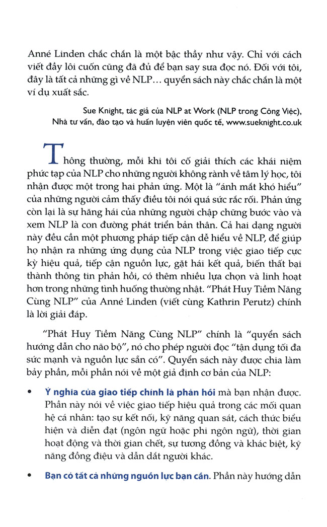 Phát Huy Tiềm Năng Cùng NLP: Làm Thế Nào Để Giao Tiếp Tốt Hơn Và Thành Công Hơn Một Cách Khoa Học Và Dễ Dàng (Tập 1)