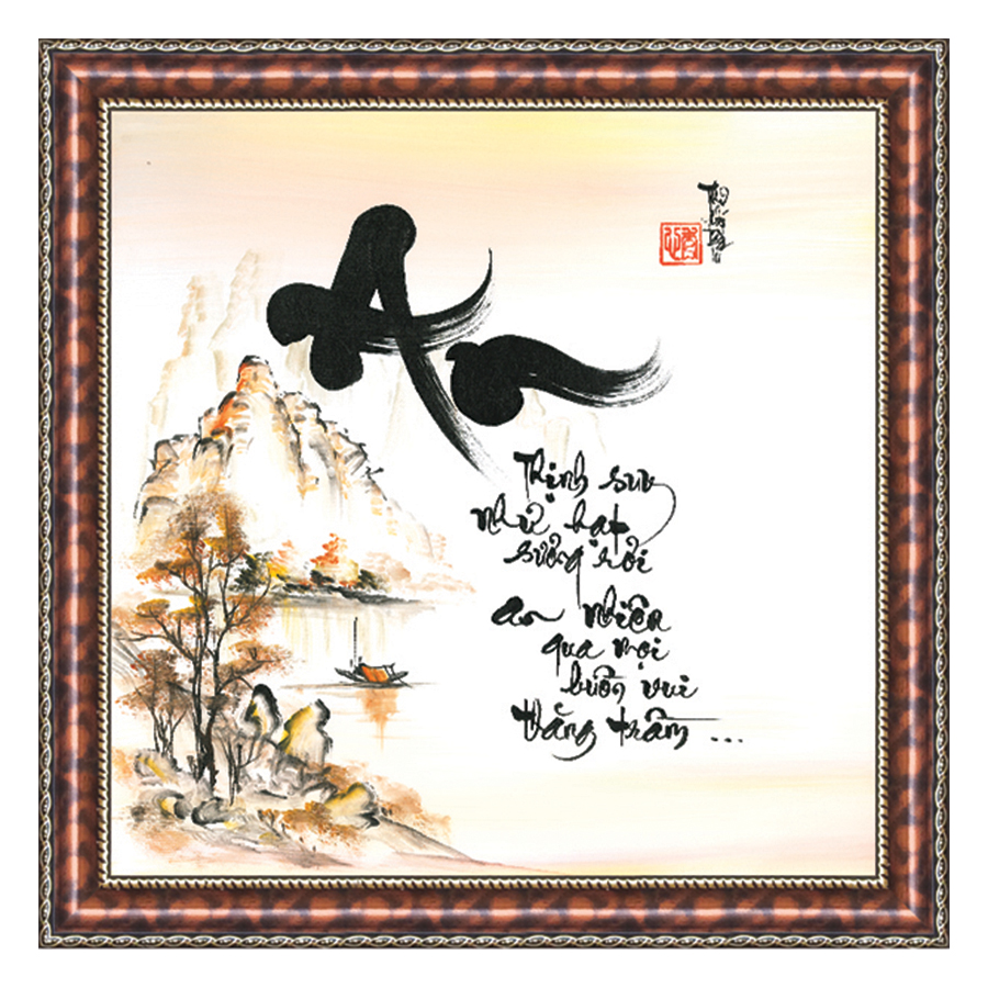 Tranh Thư Pháp SỐNG MỘT ĐỜI AN VUI V44-41  Thế Giới Tranh Đẹp