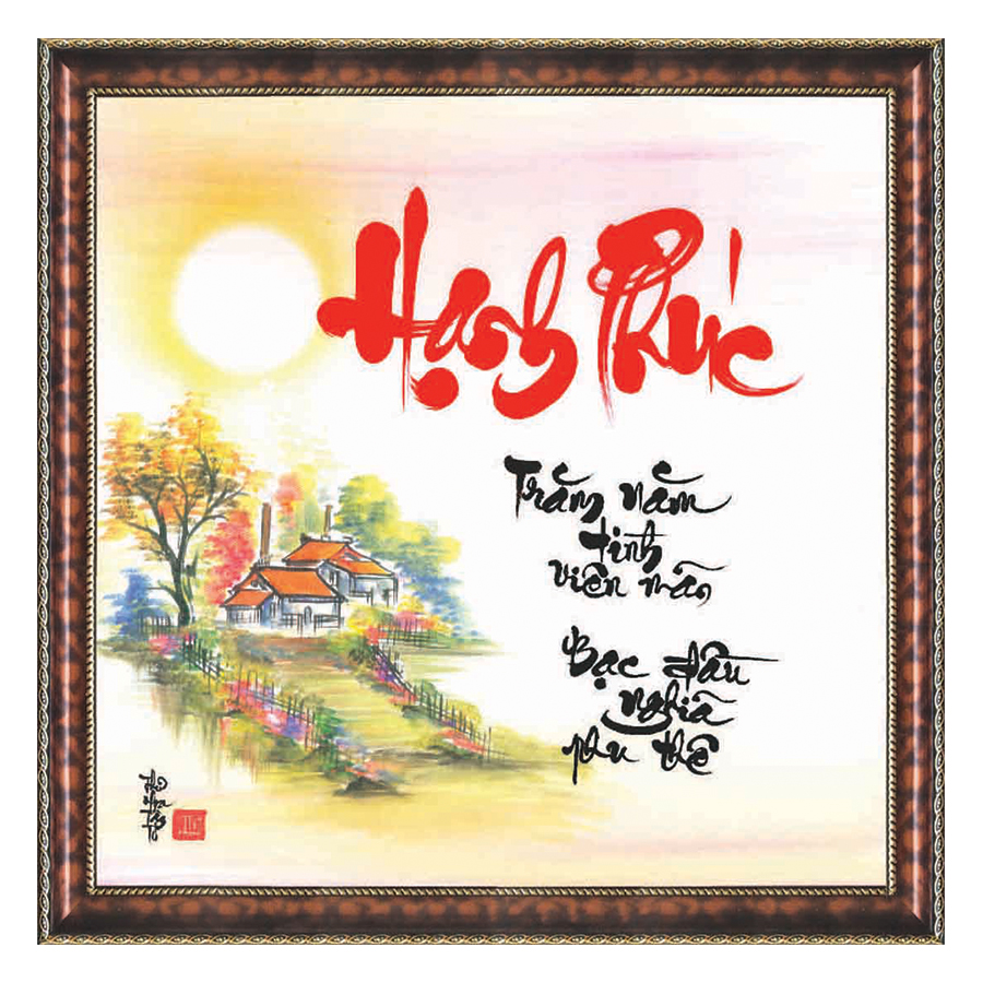 Tranh Thư Pháp CHỮ HẠNH PHÚC V44-04 Thế Giới Tranh Đẹp