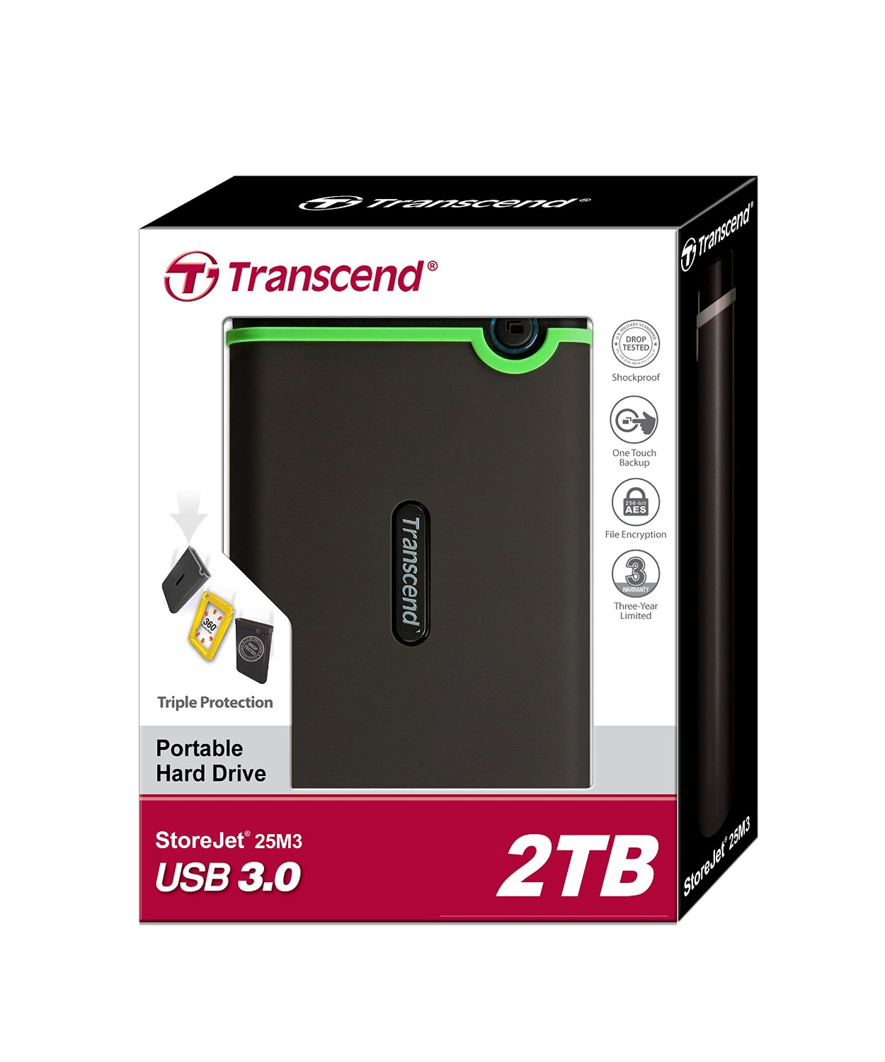 Ổ Cứng Di Động Transcend Storejet M3 2TB USB 3.0 - TS2TSJ25M3 - Hàng Chính Hãng