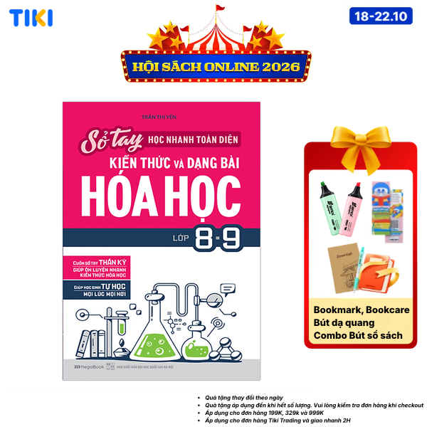 Sách Sổ Tay Học Nhanh , Toàn Diện Kiến Thức Và Dạng Bài Hóa Học Lớp 8 - 9