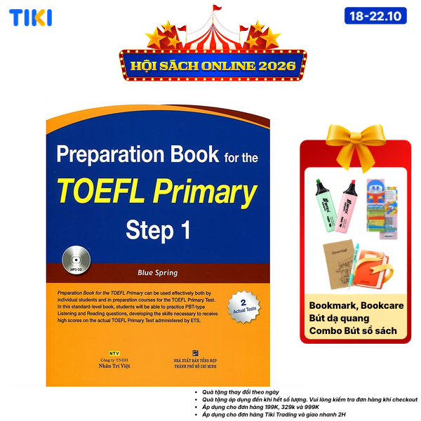 Sách Preparation Book For TOEFL Primary Step 1 Kèm CD Hoặc File MP3