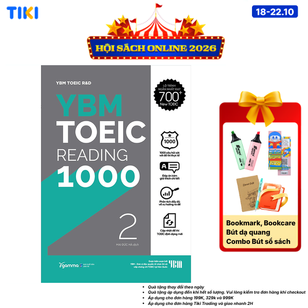 Sách YBM Toeic Reading 1000 - Vol 2 Tái Bản 2022