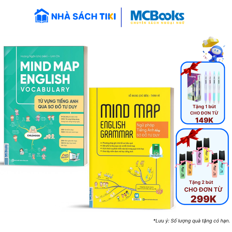 Combo Mindmap English Grammar và Mindmap English Vocabulary - Học Kèm App Online - Combo 2 cuốn