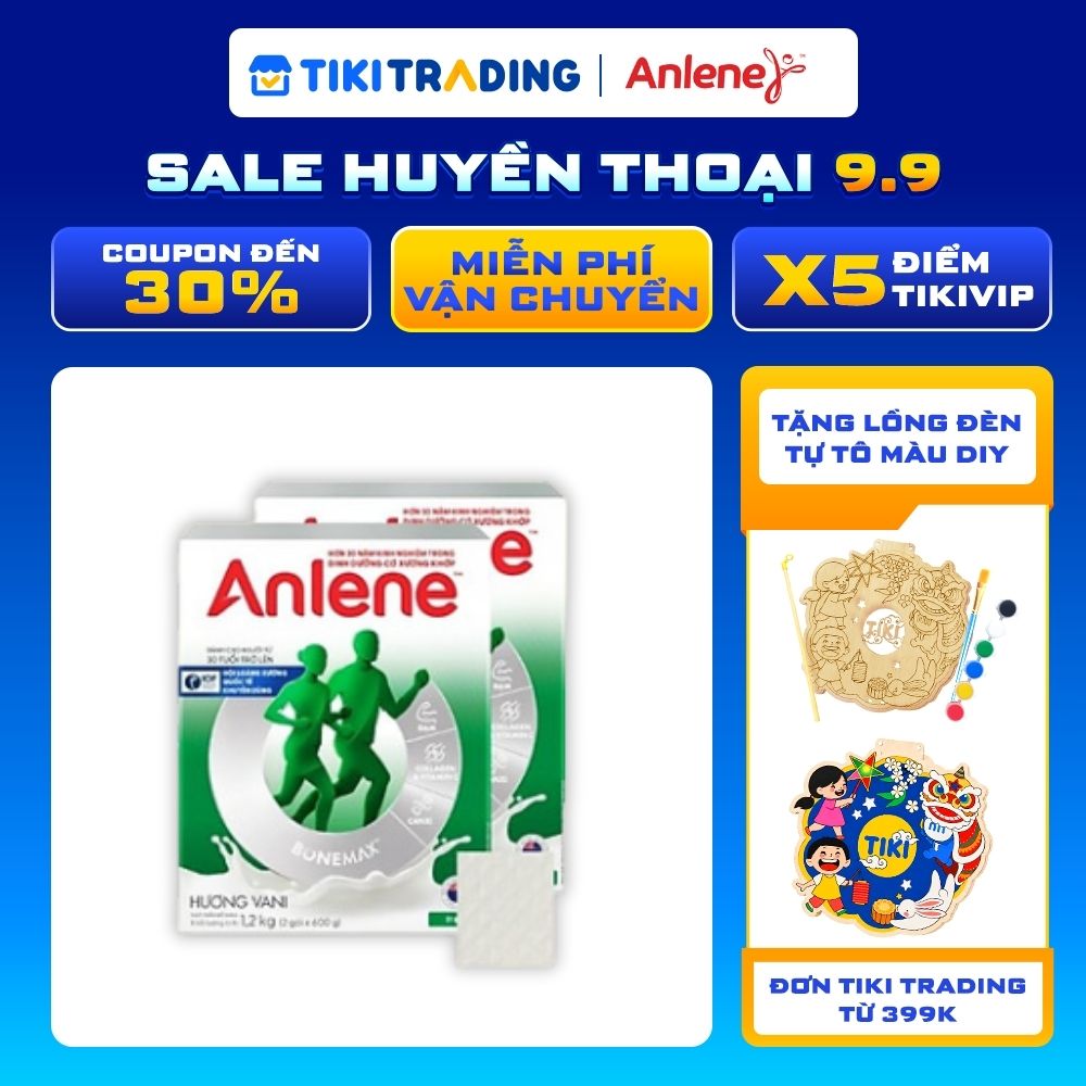 Combo 2 Sữa Bột Anlene Hương Vanilla Hộp giấy 1200g - Tặng gối cao su non