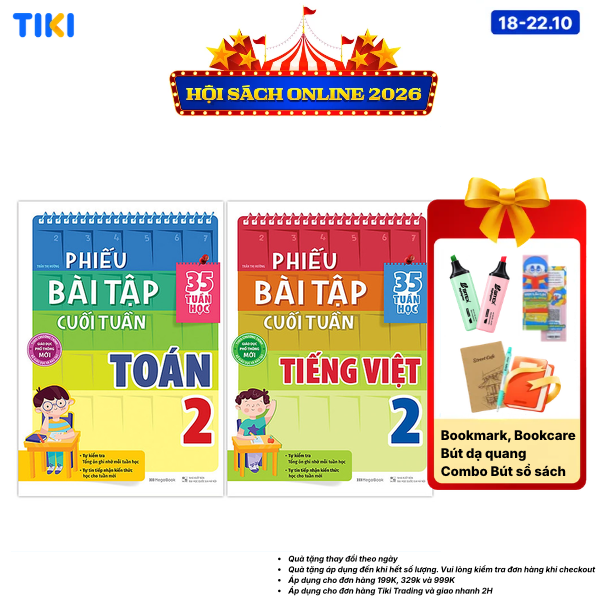 Combo Phiếu Bài Tập Cuối Tuần Toán Và Tiếng Việt Lớp 2