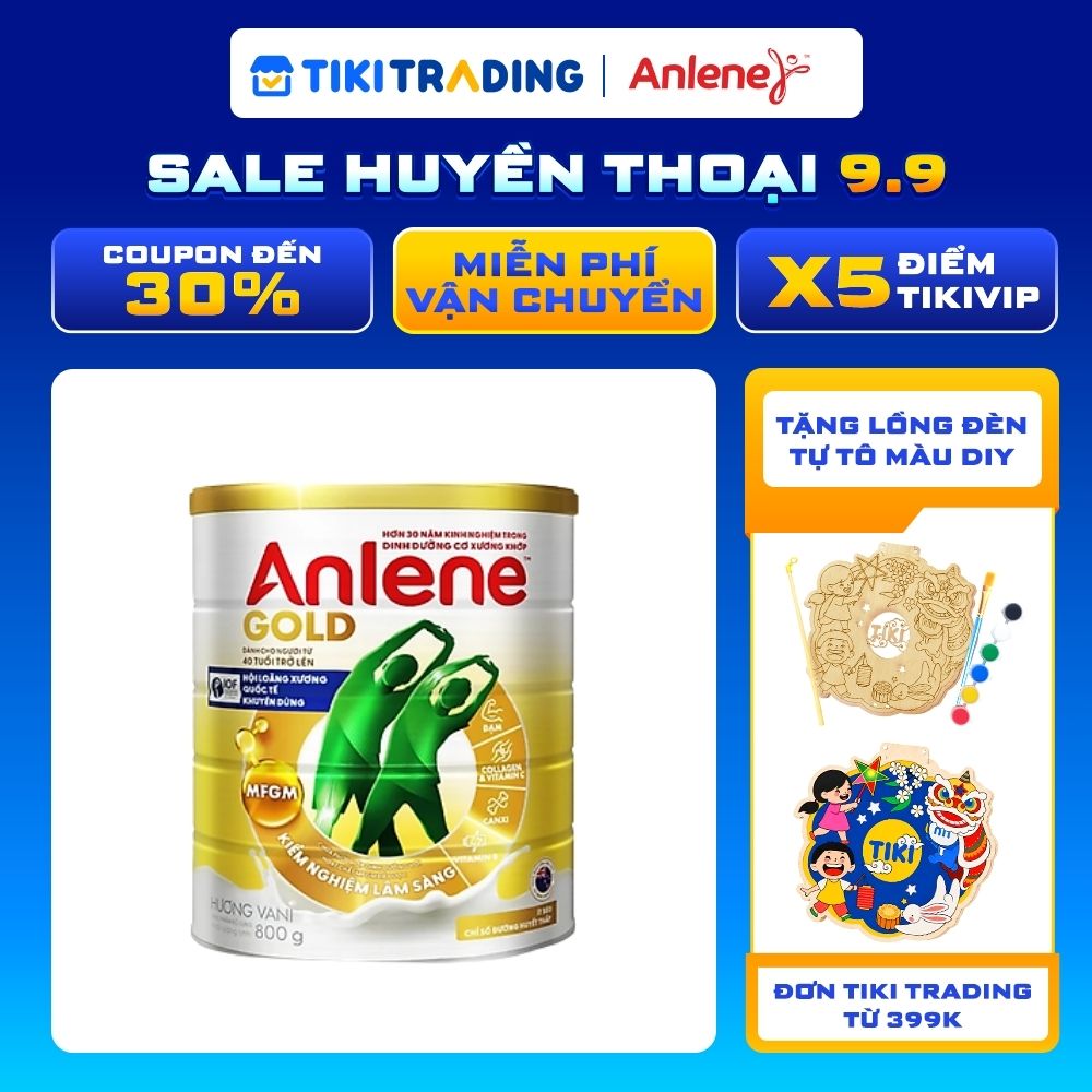 Bao bì mới – Sữa Bột Anlene Gold Hương Vanilla (Hộp Thiếc 800g)