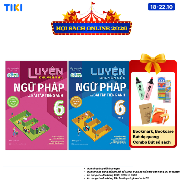 Combo Luyện chuyên sâu ngữ pháp và bài tập tiếng Anh 6 Global 2 tập