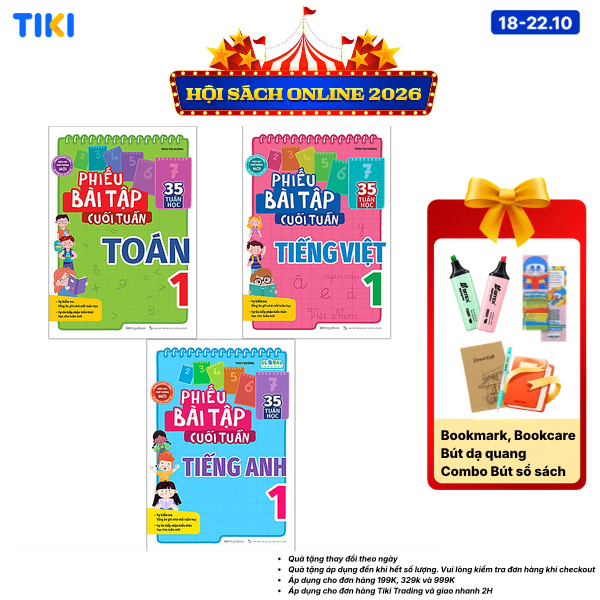 Combo Phiếu Bài Tập Cuối Tuần Toán, Tiếng Việt, Tiếng Anh Lớp 1