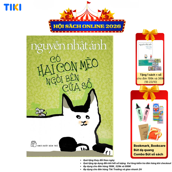 Sách Có Hai Con Mèo Ngồi Bên Cửa Sổ