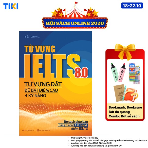 Sách Từ Vựng IELTS 8.0 - Từ Vựng Đắt Để Đạt Điểm Cao 4 Kỹ Năng