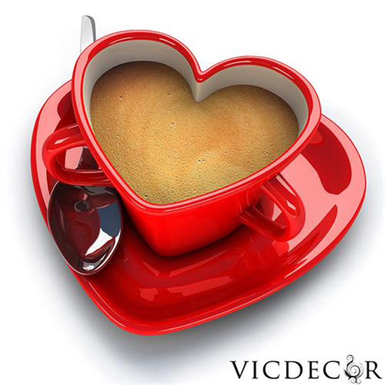Đồng hồ tranh Chiếc cốc tình yêu Vicdecor DHT0086