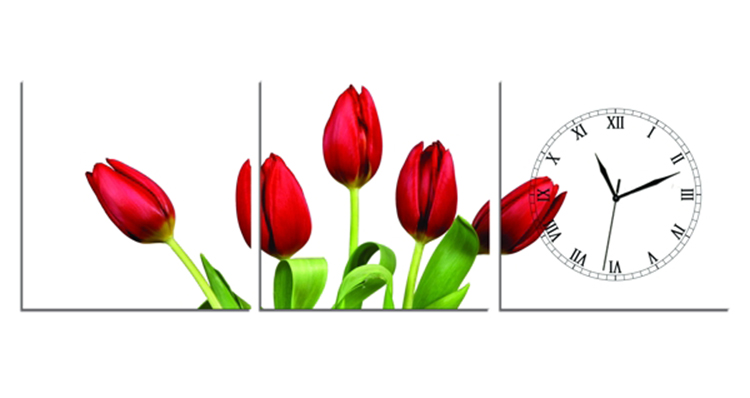 Đồng hồ tranh-Tulip đỏ-DHT0123