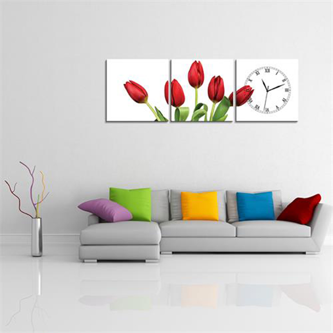 Đồng hồ tranh-Tulip đỏ-DHT0123