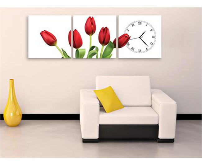 Đồng hồ tranh-Tulip đỏ-DHT0123