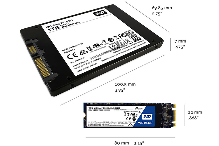 Ổ Cứng SSD WD BLUE 1TB - WDS100T1B0A - Hàng Chính Hãng