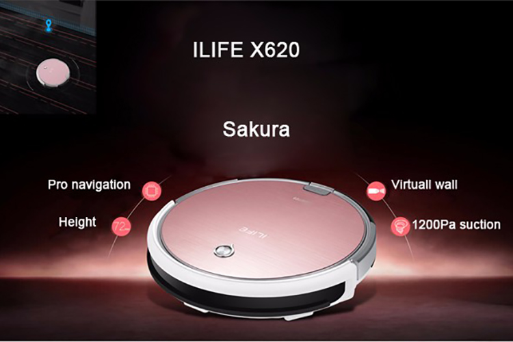 Robot Hút Bụi  ILIFE X620 - Hồng - Hàng chính hãng