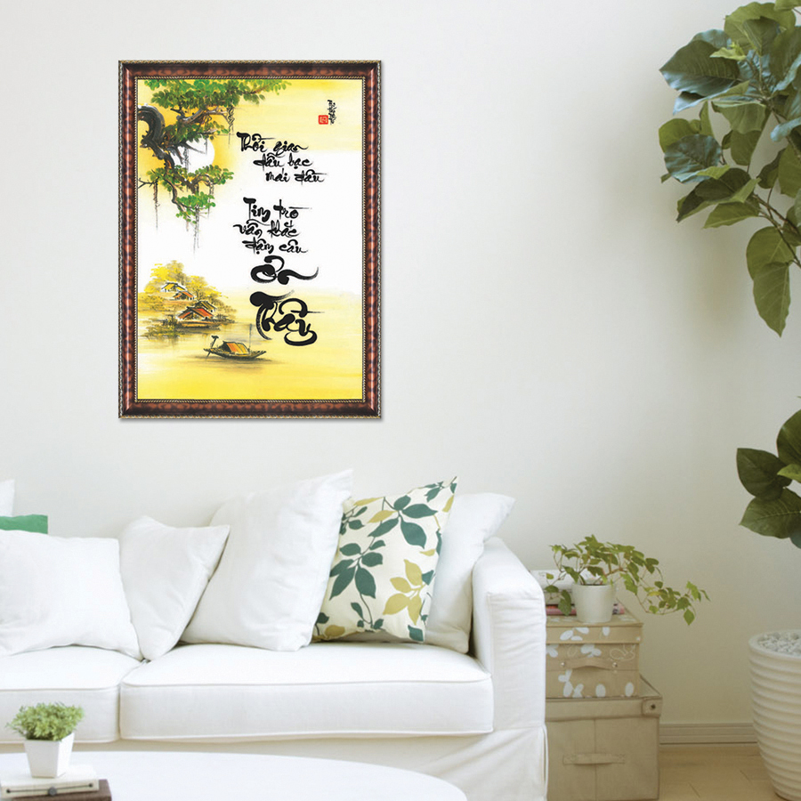 Tranh Thư Pháp NHỚ ƠN THẦY CÔ (TP_41X56-7) (41 x 56 cm) Thế Giới Tranh Đẹp