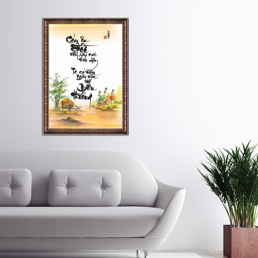 Tranh Thư Pháp CHỮ YÊU THƯƠNG Thế Giới Tranh Đẹp