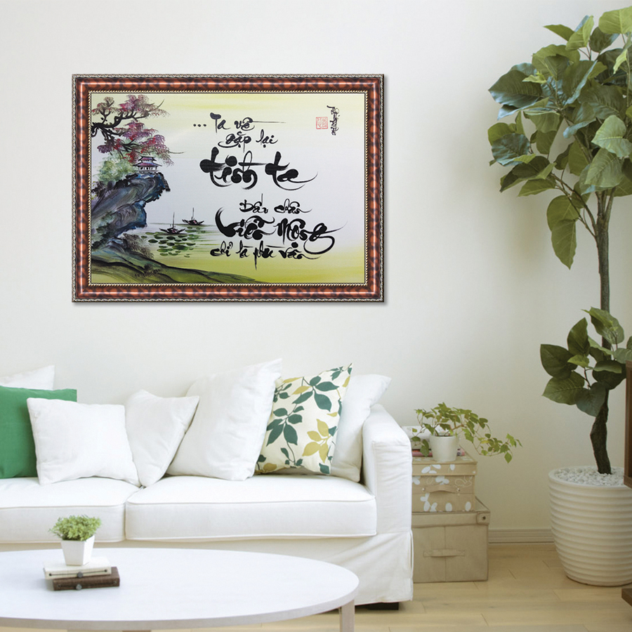 Tranh Thư Pháp DẤU CHÂN VIỄN MỘNG Thế Giới Tranh Đẹp