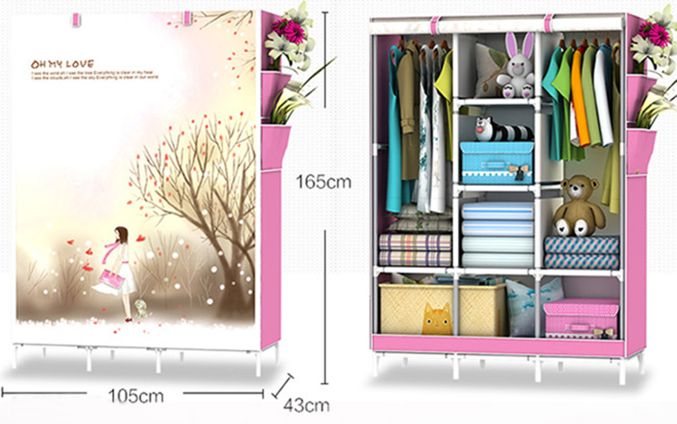 Tủ Vải 3D Sắc Màu Pha Lê 3 Buồng 8 Ngăn TV3D-3B8N (105 x 165 cm) - Màu Ngẫu Nhiên