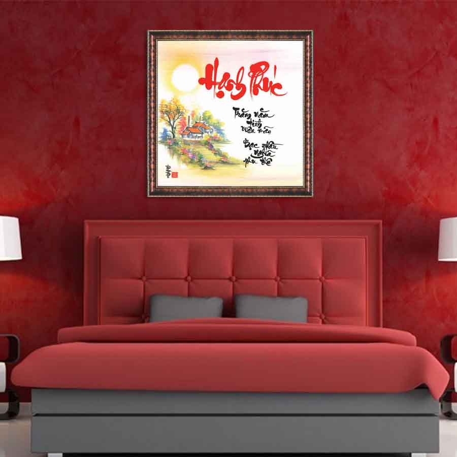 Tranh Thư Pháp CHỮ HẠNH PHÚC V44-04 Thế Giới Tranh Đẹp